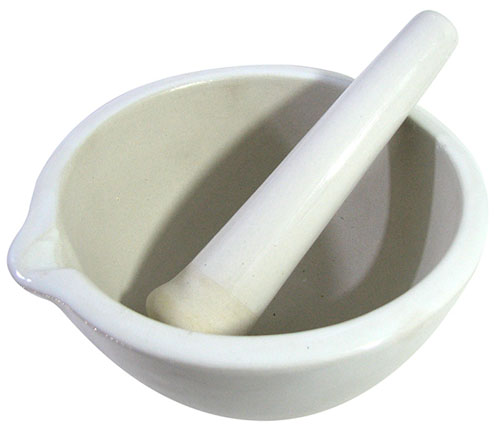 MORTAR & PESTLE PORCELAIN 305mmd x 140mm