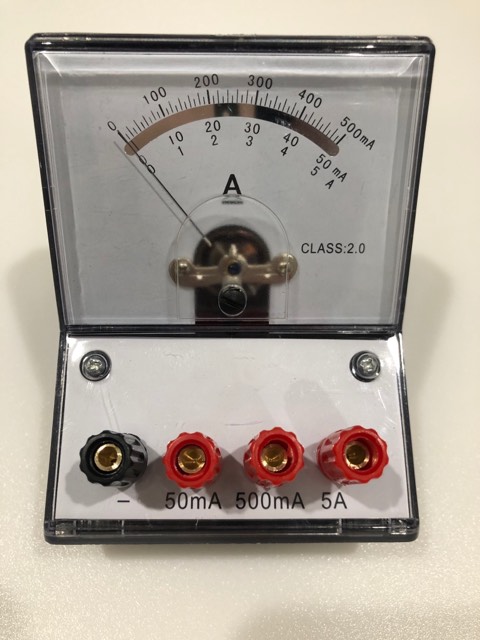 METER STUDENT 3/R A DC AMPS mA 0-50mA/0-500mA/0-5AMP