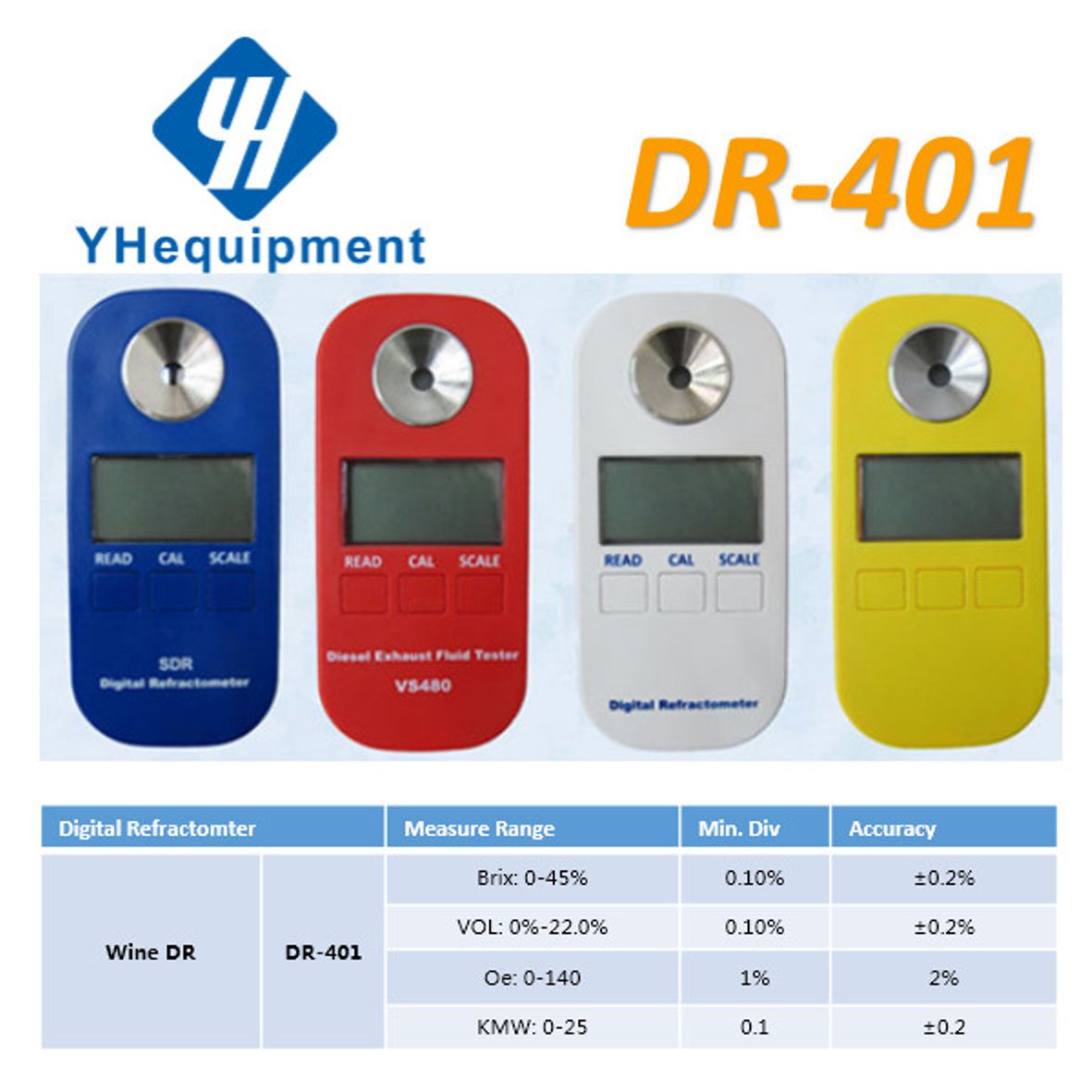 REFRACTOMETER DIGITAL 0-45% BRIX WINE VOL: 0-22%