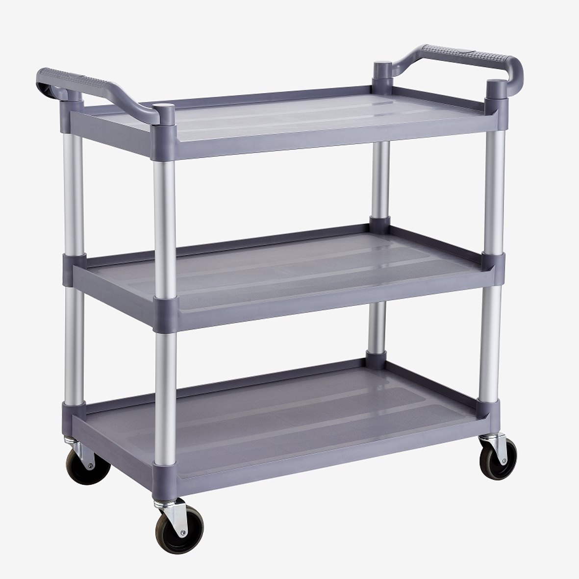 TROLLEY 3 SHELF ALUMINIUM FRAME POLYRPOPYLENE SHELVES 800x430x960