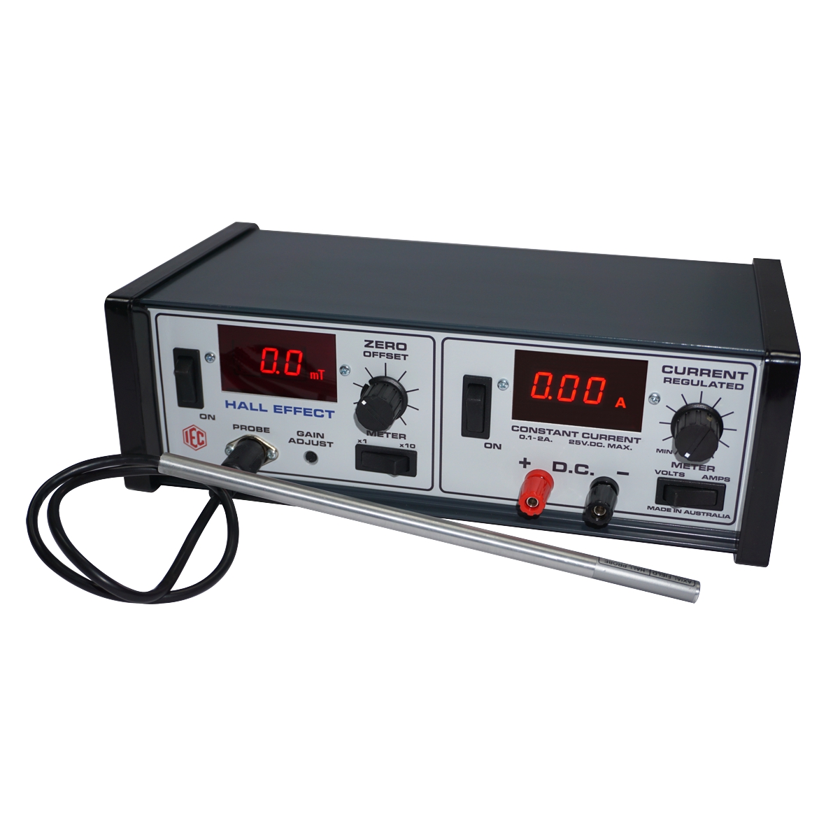 HALL EFFECT WITH CONSTANT CURRENT POWER SUPPLY & PROBE - DIGITAL METERS