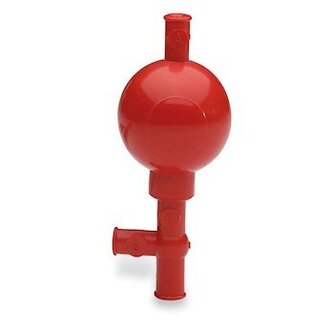 PIPETTE FILLER RUBBER BULB 3 VALVE TYPE RED SILICONE RUBBER