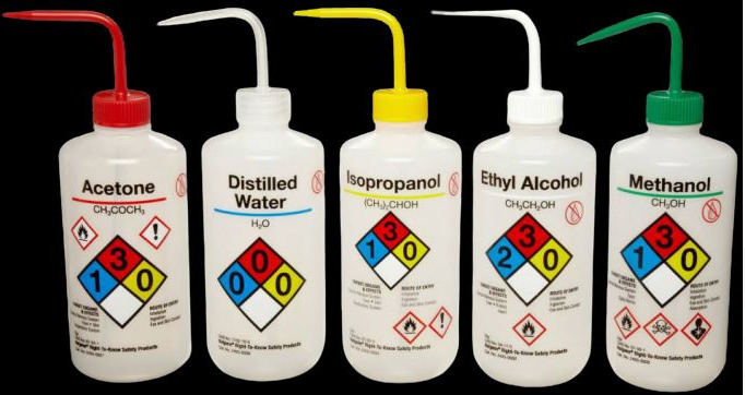 BOTTLE WASH LABELLED ISOPROPANOL 500ML YELLOW