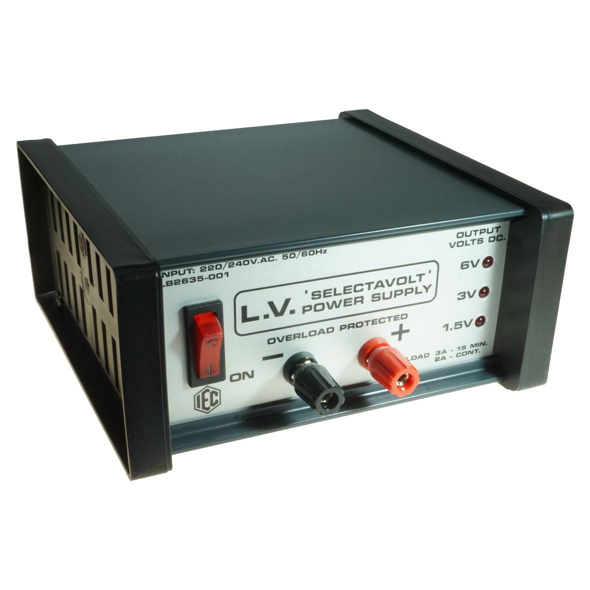 POWER SUPPLY SW 'SELECTAVOLT' 1.5/3/6V.DC. x 2A. REGULATED | IEC designs